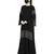 Black Front Open Abaya Like Dress With  Designer Sleeves And Stonework With A Matching Hijab