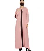 Brown Dual Layered Dress That Consists Of A Designer Shrug And An Inner Abaya With A Matching Hijab