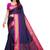 Navy blue woven silk saree with blouse