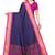 Navy blue woven silk saree with blouse