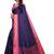 Navy blue woven silk saree with blouse