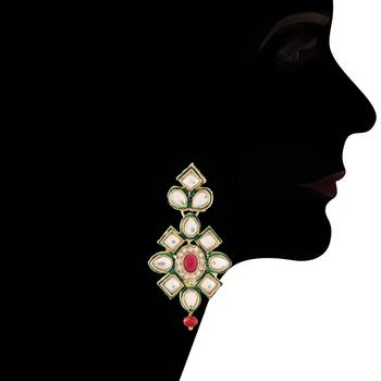Traditional Choker Set Glided with Kundan & Beads for Girls  4