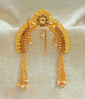 LALSO Traditional Hair Amboda Veni Hair Jewelry Hair Accessories  - LVNI06_GL 1