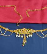 LALSO Beautiful Pearl Work Golden Bridal Kamarband Waist Belt  - LBCKB_14