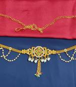 LALSO Beautiful Pearl Work Golden Bridal Kamarband Waist Belt  - LBCKB_13