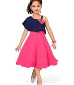 Blue plain cotton kids-frocks