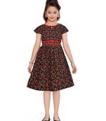 Red woven cotton kids-frocks