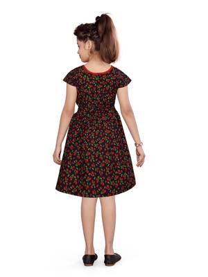 Red woven cotton kids-frocks 2
