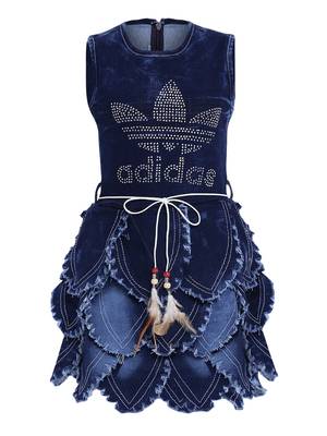 Blue woven cotton kids-frocks 1