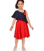 Blue plain cotton kids-frocks