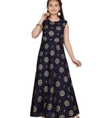 Blue plain pure cotton kids-frocks