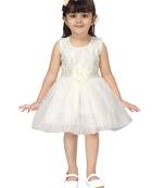 White embroidered nylon kids-frocks