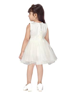 White embroidered nylon kids-frocks 4