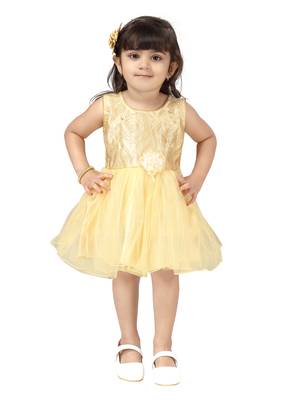 Fawn embroidered nylon kids-frocks 1