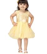 Fawn embroidered nylon kids-frocks