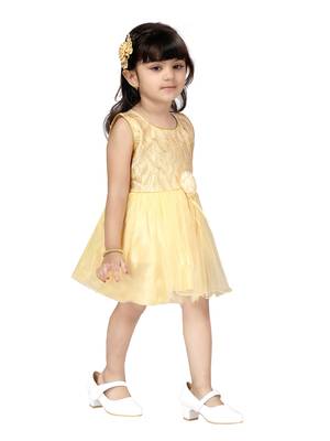 Fawn embroidered nylon kids-frocks 2
