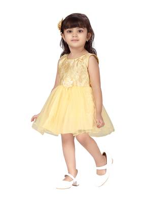 Fawn embroidered nylon kids-frocks 3