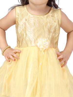 Fawn embroidered nylon kids-frocks 5