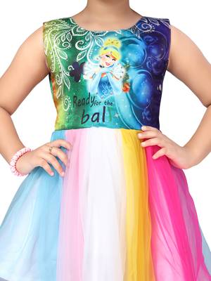 Multicolor printed nylon kids-frocks 5