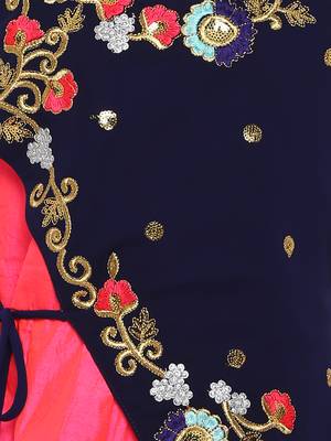 Red embroidered silk kids-girl-gowns 3