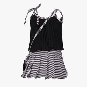 Black woven georgette girls-top-bottom 4