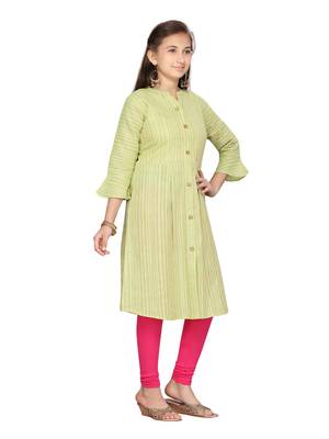 Green plain pure cotton kids-tops 2