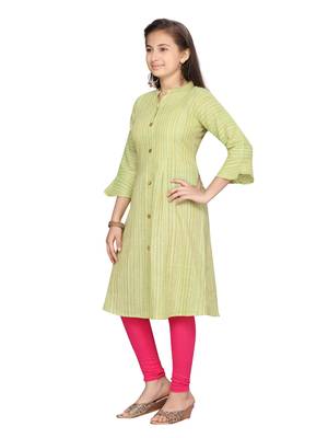 Green plain pure cotton kids-tops 3