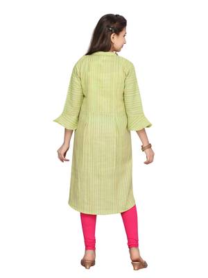Green plain pure cotton kids-tops 4