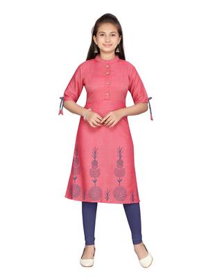 Red plain pure cotton kids-tops 1
