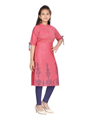 Red plain pure cotton kids-tops 2