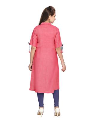 Red plain pure cotton kids-tops 4