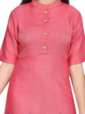 Red plain pure cotton kids-tops 5