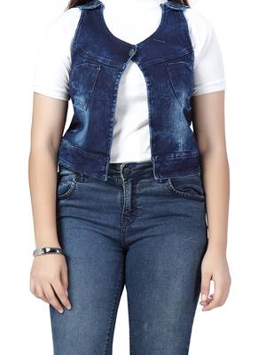 Blue plain cotton girls-jackets-coats 5