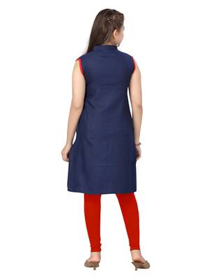 Green plain cotton girls-top-bottom 4