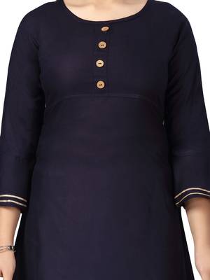 Blue plain cotton girls-top-bottom 5