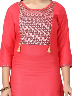 Red printed cotton girls-top-bottom 5