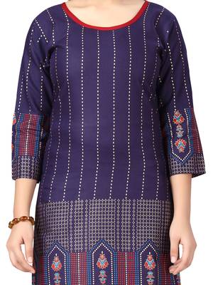 Blue printed cotton girls-top-bottom 5