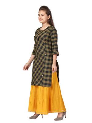 Black plain cotton girls-top-bottom 3