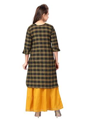 Black plain cotton girls-top-bottom 4