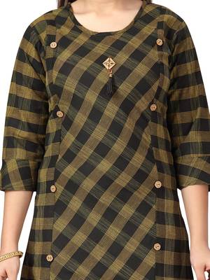 Black plain cotton girls-top-bottom 5