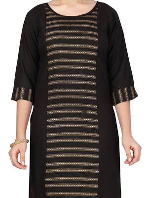 Black printed cotton girls-top-bottom 5