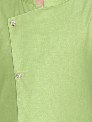 Green plain cotton boys-kurta-pyjama 5
