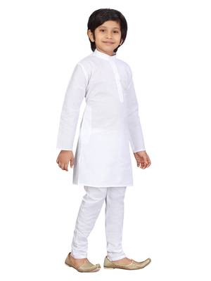 White plain cotton boys-kurta-pyjama 2