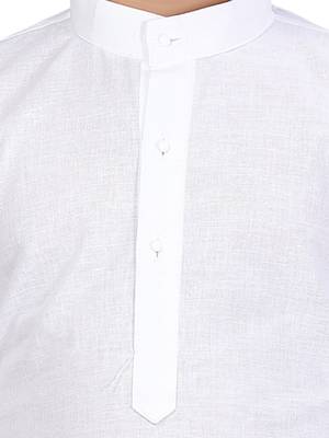 White plain cotton boys-kurta-pyjama 5