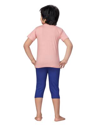 Orange printed cotton boys-suit 4