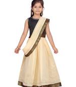 Fawn plain silk stitched lehenga