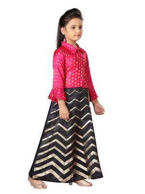 Black self design silk stitched lehenga 2