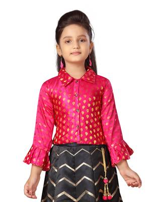 Black self design silk stitched lehenga 4