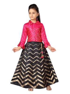 Black self design silk stitched lehenga 5