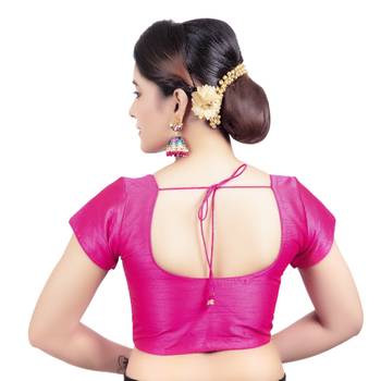 Rani Kora Silk Princess Cut Short Sleeves Padded Readymade  Blouse 2